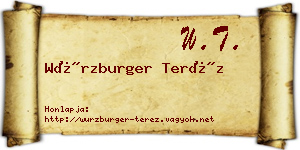Würzburger Teréz névjegykártya